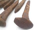 Vintage Lot Of 10 Used Rusty Railroad Train Track Iron 6 5  Long Spikes Craft