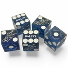 Authentic Bally s Vegas Casino Craps Dice Blue Frosted Set 5 Matching Serial  s
