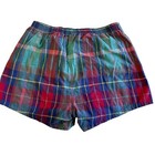 Vtg 80 s Jantzen Hand Woven Indian Madras Plaid Swim Trunks Beach Surfer Shorts