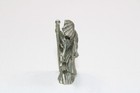 Vintage Pewter Wizard Figure With Crystal Ball