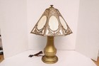 Antique  Art Nouveau Slag Table Glass Lamp 21  Tall