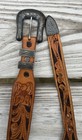 Don Ricardo Belt Sterling Silver Rodeo Buckle Signed Tooled Leather Western