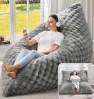 3 In 1 Bean Bag Chair Giant Bean Bag Chairs For Adults With Large Ash Grey