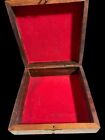 Vintage Brass Inlayed Wood Box  Nautical Theme  6    Square  Lined