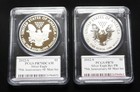 2012-s Silver Eagle 2 Coin Set Reverse Proof   Proof 70 Pcgs Graded Mercanti