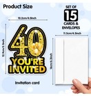 40th Birthday Party Invitation Cards   Envelopes - 15 Per Pack - New     