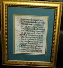 Pair Of Two Framed 15th Century Latin Bible Leaf Reproductions Psalm 18 1-6