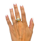 Vintage 40s Ring In Solid 18k Gold 2 Colors Natural Diamond 0 08 Ct