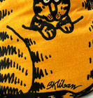 Vintage 1970 s B Kliban Orange Kangaroo Cat And Kitten In Pouch Pillow 18  X 11 