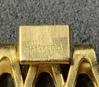 Marcy Feld Modernist Matte Gold Tone Bracelet  Chunky Links  Unique  Vintage  7   