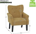 Modern Accent Chair  Mid Century Armchair Button Tufted Sofa Club Chair