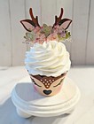 Dezicakes Fake Cupcake  Artificial Food White Reindeer Christmas Cupcake