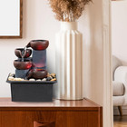 Tabletop Fountain 4 Level Small Waterfall Fountain Indoor Relaxing Water Feature