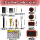 Bike Tire Repair Kit  80 Pcs Bike Tube Patch Kit With Bike Tire Levers  Bike Tir