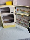 Vintage 1950s Wolverine Tin Toy Stove Oven And Refrigerator freezer Set 
