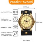 Vintage Leather Wristwatch Steampunk Punk Crown Large Dial    Arabic Numerals