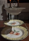 Gibson Peaches Three Tiered Cake Stand With Fruit Motif No Cracks No Chips