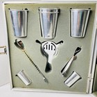 Barware Travel Bar Portable Stainless Steel Vtg Retro Accessories Hard Case Key