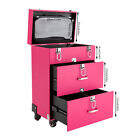 Rolling Makeup Train Case Cosmetic Trolley Luggage Box Makeup Storage Organizer