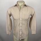 Vintage Sears Dress Shirt 70s Disco Boogie Nights Brown Small Mens 14 5 32 33