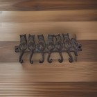 Spi Vintage Brass Key Trinket Hanger With Cats On Log 6 Hooks Holes 2 Hang 6 75l