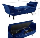 Modern Velvet Upholstered End Of Bed Bench Storage Ottoman Seat With Rolled Arms