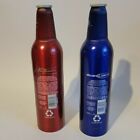 Budweiser Bud Light Aluminum Bottles 2008 16 Ounce Red Blue Empty 2000s