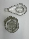 Antique Pressed Glass Perfume Bottles Pair W Stoppers Victorian Clear