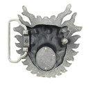 Silver Plated Asian Chinese Dragon Head Metal Belt Buckle