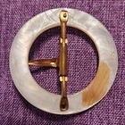Antique Iridescent Shell 19th Century Victorian Gold-tone Belt Buckle 1 1 2 
