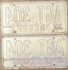 1978 Oregon License Plate Pair - Original Condition Agt304