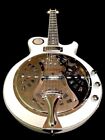 New Acoustic-electric Arctic White Resonator Dobro Slide Electric Guitar