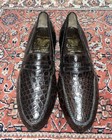 Vintage Johnston   Murphy Crown Aristocraft Brown Genuine Crocodile Loafer Sz 9m