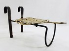 Early Antique Hand Wrought Iron   Brass Fireplace Hearth Ware Trivet Pot Holder