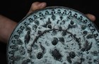 6 8  Old Chinese Bronze Ware Beast Bird Animal Grape Pattern Statue Mirror