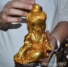 7 old Tibet Buddhism Temple Bronze Gilt Kwan-yin Guanyin Buddha Statue