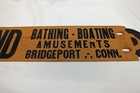Vintage 1930s 1940s Pleasure Island Bridgeport Ct Conn Sign Banner Store Display