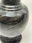 Vintage Urn Solid Black Marble Vase Lid Carved Finish Design 12  Tall Read
