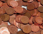 25 British Penny Lot - Unsearched Circulated Coins In Velvet Pouch
