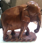 Vtg Hand Carved 14  Wooden Elephant Statue Figurine India Art Decor