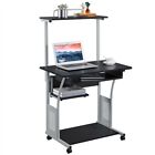 Rolling Computer Desk W  Printer Shelf Laptop Writing Study Table Home Office