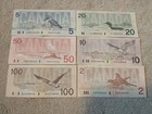 Old Canada 1986 2 5 10 20 50 100 Dollar Set Birds Of Canada Banknotes Read Desc 