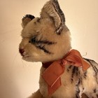 Vintage Steiff Susi Cat Plush Glass Eyes Mohair Tabby Germany 7 Inch Standing