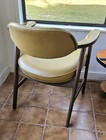 Vintage  Paoli Mid Century Modern Pecan   Leather Arm  Accent Chairs 1 Pair