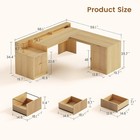 66  L Shaped Computer Desk With Drawers  Fluted Home Office Desk With Led Lights