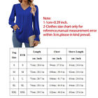 Women Plain V Neck Pullover Tops Blouse Long Sleeve Loose Ladies T Shirt  