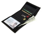 Rfid Trifold Canvas Outdoor Sports Wallet For Kids - Front Pocket Blue