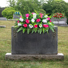 Artificial Cemetery Flower-outdoor Grave Saddle Headstone Decorations pink And W