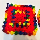 Vintage Handmade Crocheted Colorful Hot Pads 6 5  Square 8  Round Lot 2