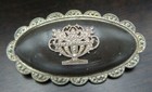 Antique 1900s Austrian 800 Silver   Bakelite Designer Brooch